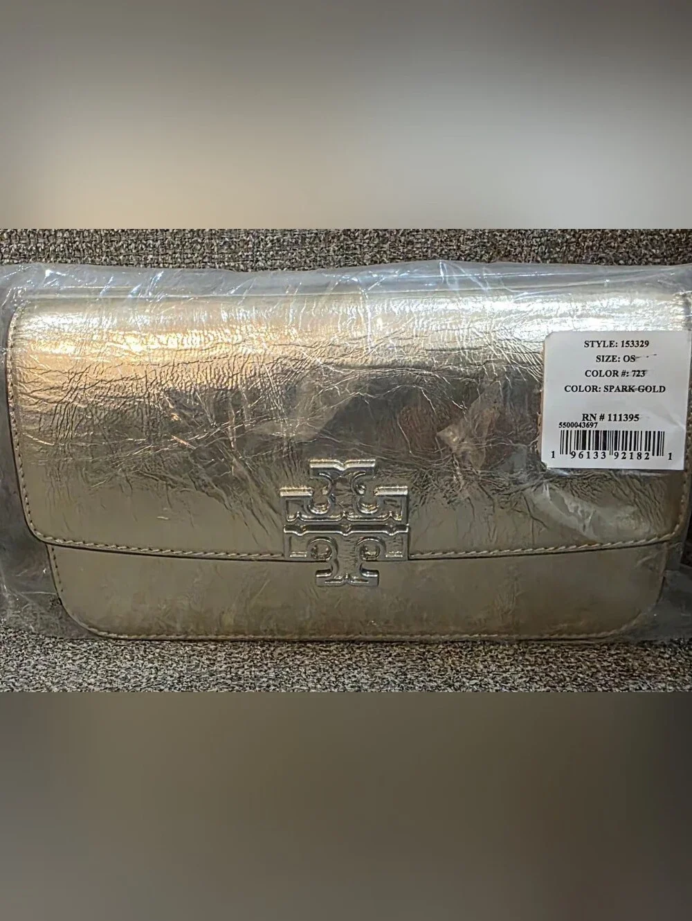 Tory Burch Metallic Gold/Silver Wristlet Clutch/ Shoulder Bag